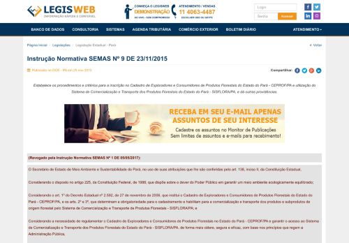 
                            9. Instrução Normativa SEMAS Nº 9 DE 23/11/2015 - Estadual - Pará ...