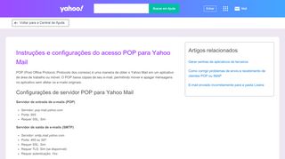 
                            13. Instruções e configurações do acesso POP para Yahoo Mail | Yahoo ...