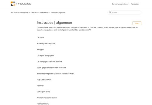 
                            10. Instructies | algemeen – ProData/ComTak helpdesk