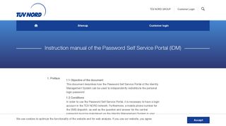
                            3. Instruction manual of the Password Self Service Portal (IDM) - TÜV Nord