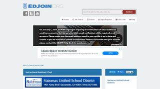 
                            13. Instructional Assistant I Pool at Natomas Unified School District | EDJOIN