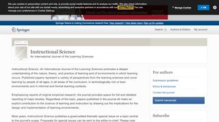 
                            6. Instructional Science – incl. option to publish open access - Springer