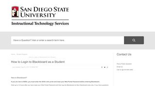 
                            9. Instructional Technology Services | How to Login to Blackboard as a ...
