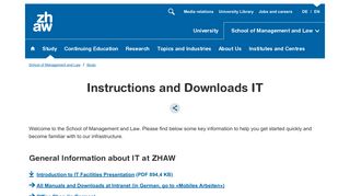
                            6. Instructions and Downloads IT | ZHAW School of Management and Law