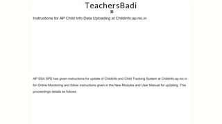 
                            5. Instructions for AP Child Info Data Uploading at Childinfo.ap.nic.in ...