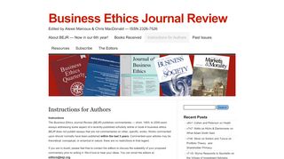 
                            13. Instructions for Authors | Business Ethics Journal Review