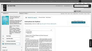 
                            4. Instructions for Authors : Clinical Chemistry and Laboratory Medicine