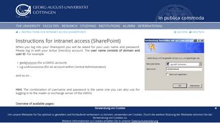
                            2. Instructions for intranet access (SharePoint) - Georg ... - Uni Göttingen