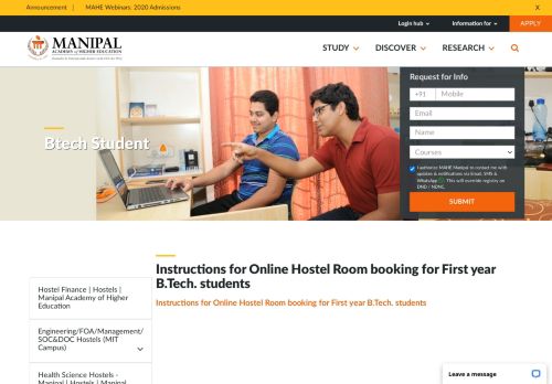 
                            13. Instructions for Online Booking of Hostels- BTech