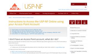 
                            4. Instructions to Access the USP-NF Online using your Access Point ...