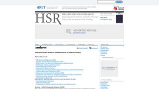 
                            7. Instructions to Authors - Health Services Research Journal