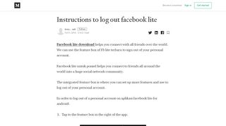 
                            12. Instructions to log out facebook lite – kisiapa sali – Medium