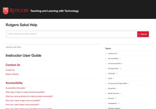 
                            5. Instructor User Guide | Rutgers Sakai Help - ScreenSteps