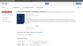 
                            8. Instrument Engineers' Handbook, Volume 3: Process Software and ... - Google Books-Ergebnisseite