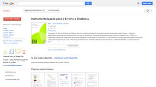 
                            12. Instrumentalização para o Ensino a Distância - Resultado da Pesquisa de livros Google