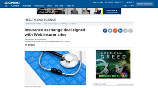 
                            4. Insurance exchange deal signed with Web insurer sites - CNBC.com