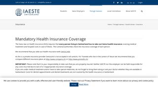 
                            10. Insurance – IAESTE Switzerland