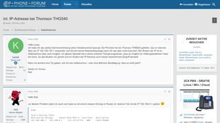 
                            2. int. IP-Adresse bei Thomson THG540 | IP Phone Forum