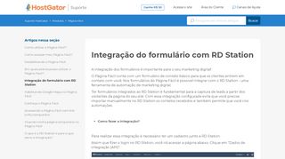 
                            10. Integração do formulário com RD Station – Suporte HostGator