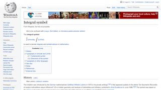 
                            6. Integral symbol - Wikipedia