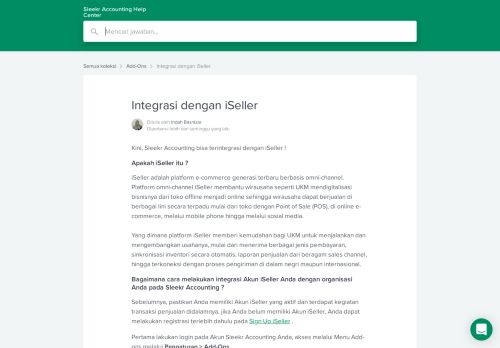 
                            10. Integrasi dengan iSeller | Sleekr Accounting Help Center