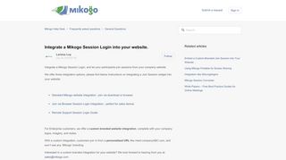 
                            9. Integrate a Mikogo Session Login into your website. – Mikogo Help Desk