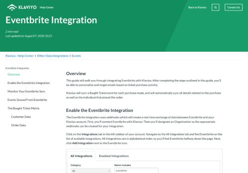 
                            5. Integrate Eventbrite with Klaviyo – Klaviyo - Help Center