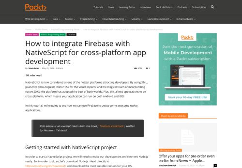 
                            8. Integrate Firebase with NativeScript for cross-platform app development