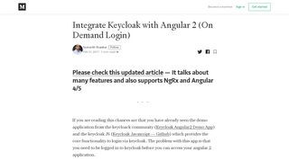
                            6. Integrate Keycloak with Angular 2 (On Demand Login) - Medium