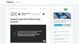 
                            9. Integrate Login with Facebook using Javascript - ChillyFacts