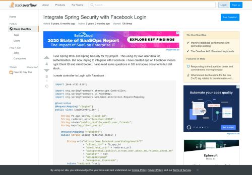 
                            2. Integrate Spring Security with Facebook Login - Stack Overflow