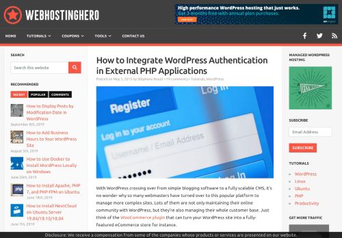 
                            5. Integrate WordPress Authentication in External PHP Files