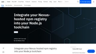 
                            11. Integrate your Nexus-hosted npm registry into your Node.js ... - IBM