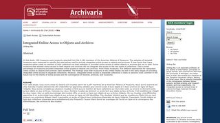 
                            11. Integrated Online Access to Objects and Archives | Niu | ...