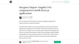 
                            9. Integrate/Import Angular (v6) component(s) inside React.js applications