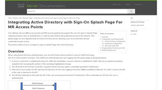 
                            7. Integrating Active Directory with Sign-On Splash Page - Cisco Meraki
