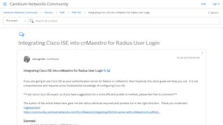 
                            10. Integrating Cisco ISE into cnMaestro for Radius User Login ...