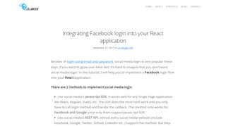 
                            10. Integrating Facebook login into your React application - JSLancer