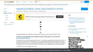 
                            7. Integrating FaceBook, Twitter, Social networks in Android - Stack ...