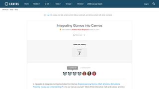 
                            8. Integrating Gizmos into Canvas | Canvas LMS Community