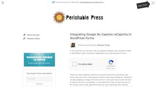 
                            10. Integrating Google No Captcha reCaptcha In WordPress Forms ...