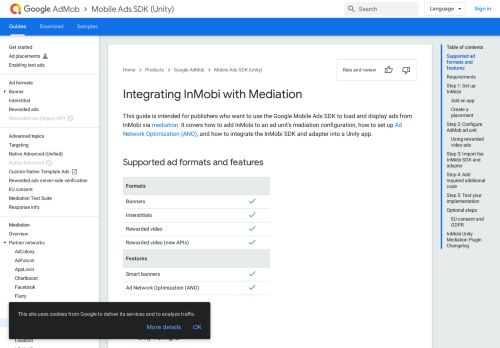 
                            10. Integrating InMobi with Mediation | Unity | Google Developers