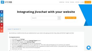 
                            7. Integrating Jivochat with your website | Support Center - SITE123