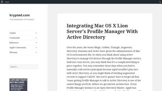 
                            5. Integrating Mac OS X Lion Server's Profile Manager With Active Directory