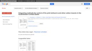 
                            5. Integrating methods for control of the pink bollworm and other ... - Google Books-Ergebnisseite