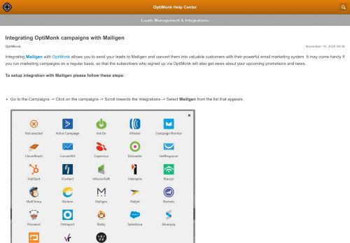 
                            5. Integrating OptiMonk campaigns with Mailigen – OptiMonk Help Center