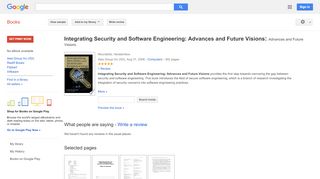 
                            12. Integrating Security and Software Engineering: Advances and Future ...