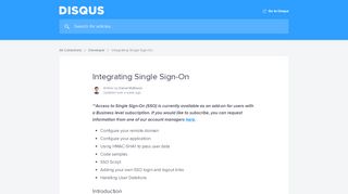 
                            10. Integrating Single Sign-On | Disqus