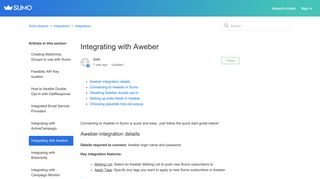 
                            8. Integrating with Aweber – Sumo Support