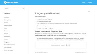 
                            7. Integrating with Bizwizard - Triggerbee Knowledge Base